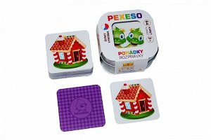 Popron Pexeso Pohádky 64 karet společenská hra v plechové krabičce 6,5x6,5x4cm Hmaťák