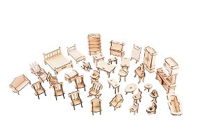 Woodcraft construction kit Woodcraft Dřevěné 3D puzzle Nábytek