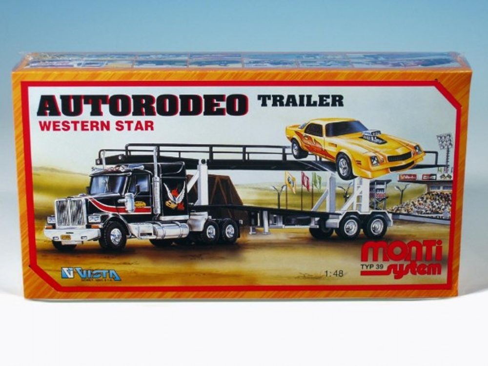 Vista Stavebnice Monti 39 Autorodeo trailer Western star 1:48 v krabici 32x20x7,5cm