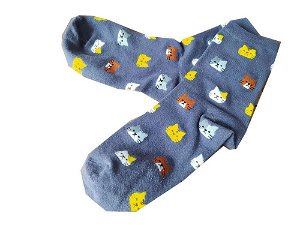 Popron Ponožky s kočičkami - šedé