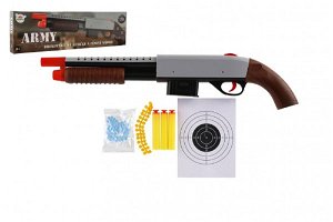 Teddies Brokovnice/puška 46cm plast + vodní kuličky 6mm,pěnové náboje, gumové kul. v krabici 49x14x4cm