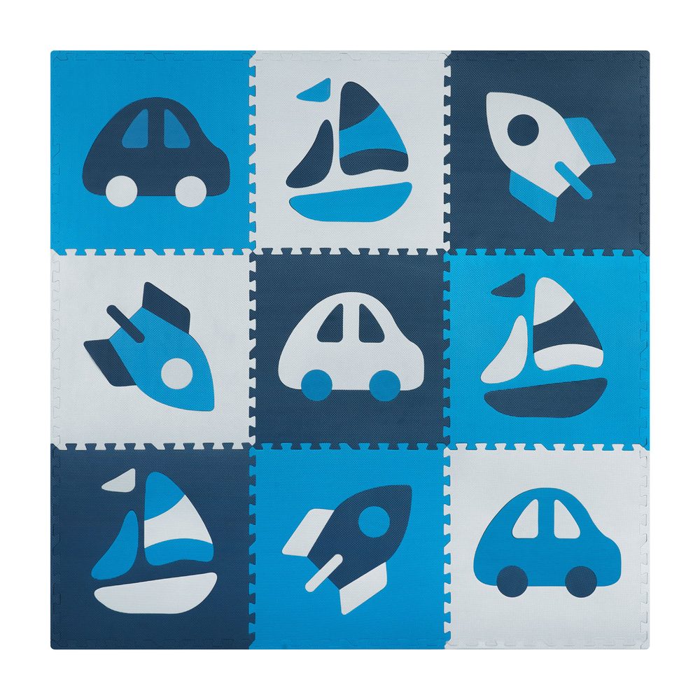 Ricokids Pěnová podložka puzzle 180x180cm 9 ks šedo modrá