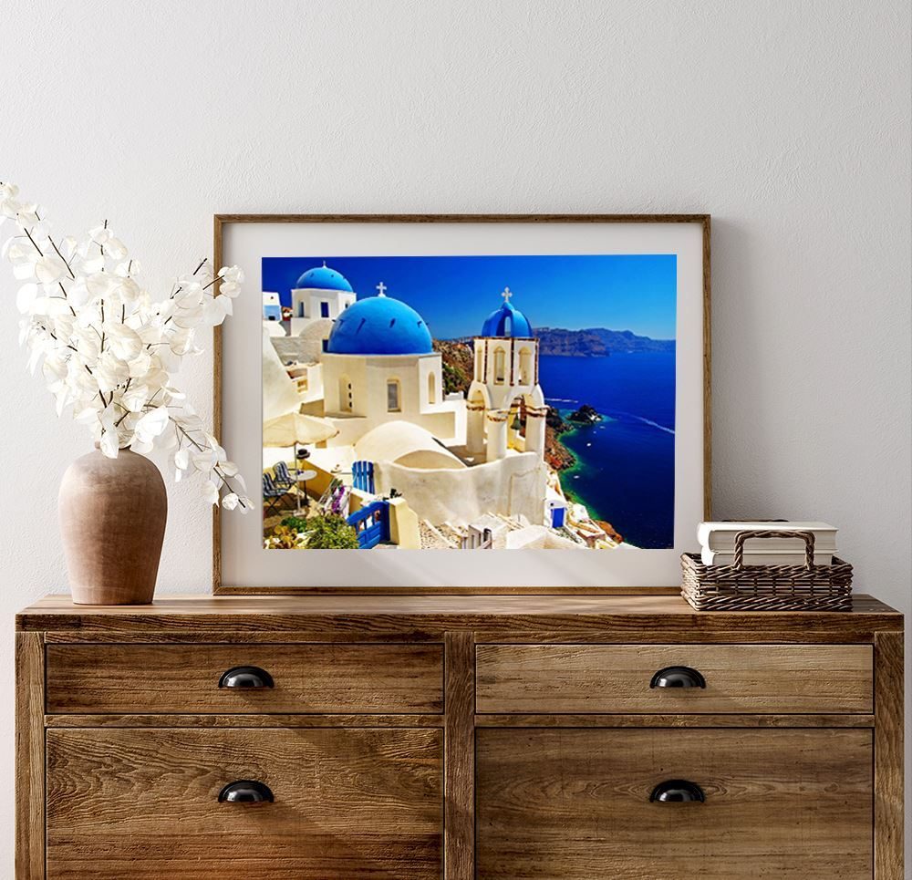 Popron Diamantové malování s rámem - Santorini