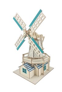 Woodcraft construction kit Woodcraft Dřevěné 3D puzzle Holandský větrný mlýn