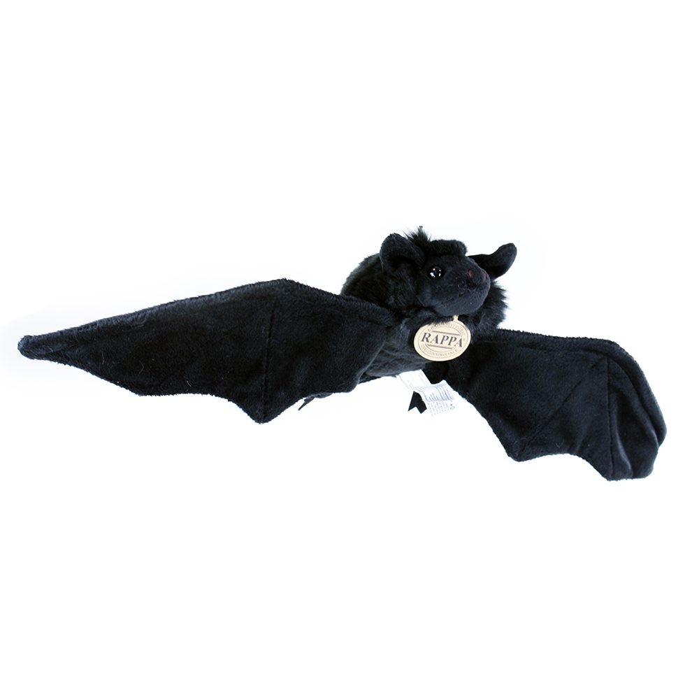 RAPPA Plyšový netopýr černý 16 cm ECO-FRIENDLY