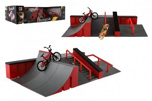 Teddies Skatepark - rampy,kolo prstové,skateboard prstový plast v krabici 44x12x25cm