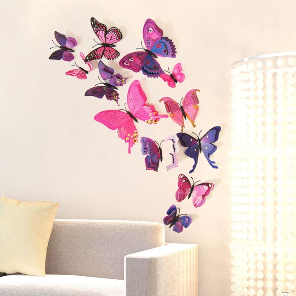 Popron 3D motýlci na zeď - fialová