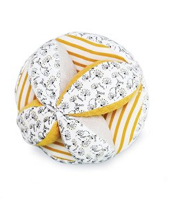 Doudou et Compagnie Paris Doudou Textilní aktivní míč s chrastítkem včelka 15 cm