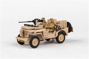 Abrex Cararama 1:43 - 1/4 Ton Military Vehicle With Gun - Sandy Yellow