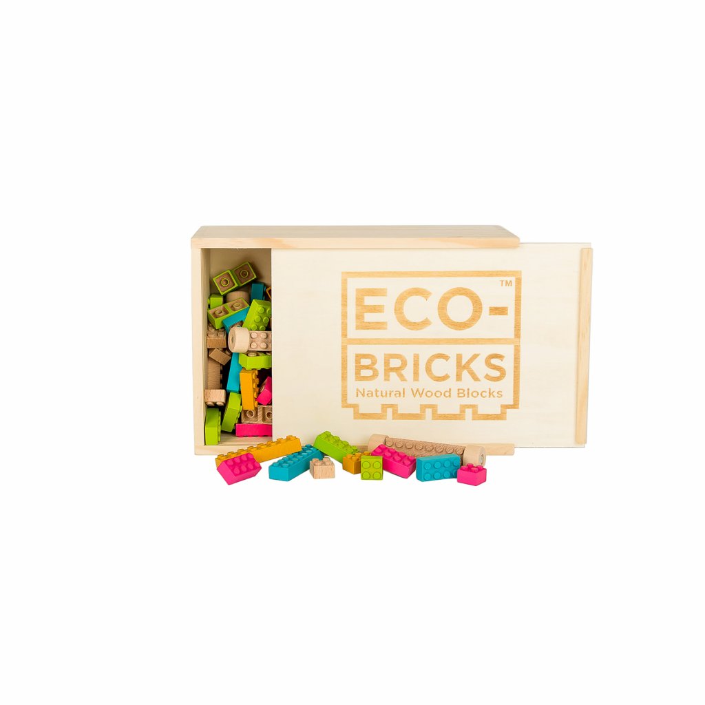 ECO-BRICKS Color dřevěná stavebnice 206 dílků
