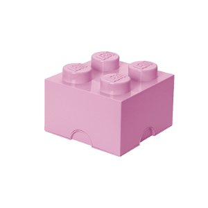 LEGO úložný box 4 (DIF) 250 x 250 x 180 mm - světle růžová