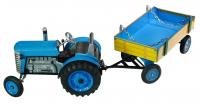 Kovap Traktor ZETOR s valníkem modrý kovový 28 cm na klíček