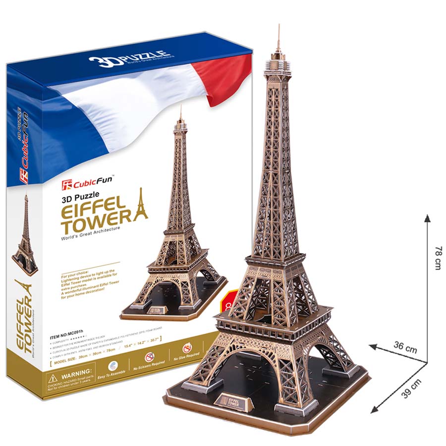 CubicFun 3D puzzle Eiffelova věž velká Paříž 82 dílků