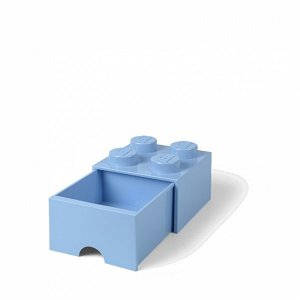 LEGO úložný box 4 s šuplíkem - světle modrá