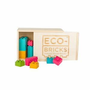 ECO-BRICKS Color Plus dřevěná stavebnice 25 dílků