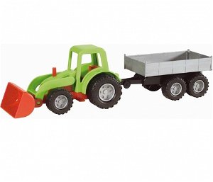 Lena Traktor Mini Compact s přívěsem plast 24cm v krabici