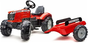 FALk Traktor šlapací Massey Ferguson červený s valníkem 3-7 let