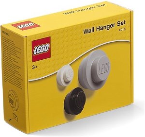 LEGO storage (ROOM) LEGO věšák na zeď, 3 ks - bílá, černá, šedá