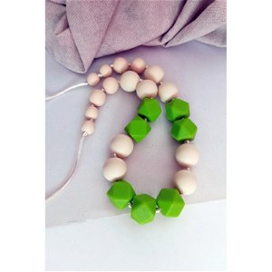 MIMIKOI - Kojící korále zelené kostičky