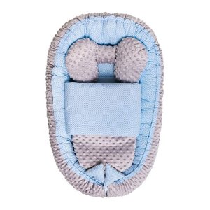 BELISIMA MINKY Hnízdečko Sweet baby modrá Bavlna/Polyester, 55x75 cm