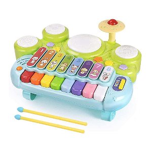 Edukační multifunkční hračka Baby Mix Xylofón plast 38x28x19cm