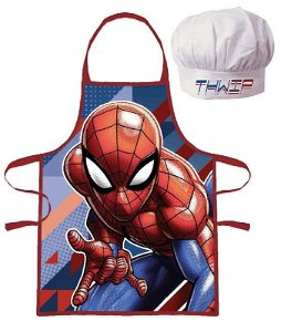EUROSWAN Dětská zástěra s kuchařskou čepicí Spiderman Polyester, 52x42 cm