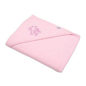 NEW BABY Kojenecká osuška růžová sloník Bavlna/Polyester 100x100 cm