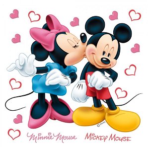 AG Design Nálepka na stěnu Mickey a Minnie love Film 30x30 cm