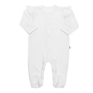 NEW BABY Kojenecký bavlněný overal New Baby Practical bílý holka 100% Bavlna 62 (3-6m)