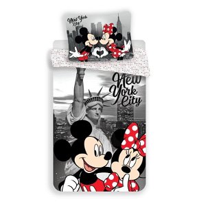 JERRY FABRICS MICRO Povlečení Mickey a Minnie v New Yorku 02 Polyester 140/200, 70/90 cm