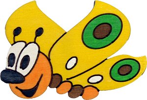 DoDo Dekorace s magnetem a lepíkem Motýl žlutý DM8 10x7cm