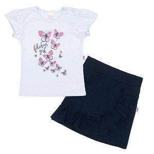 NEW BABY Kojenecké tričko se sukýnkou New Baby Butterflies modrá Bavlna 68 (4-6m)