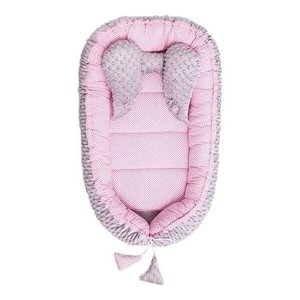 BELISIMA Hnízdečko pro miminko Minky Sweet Baby růžové Bavlna/Polyester, 55x75 cm