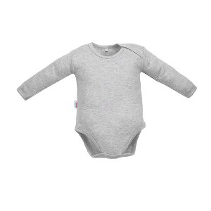 NEW BABY Kojenecké body s dlouhým rukávem New Baby Pastel šedý melír 86 100% bavlna 86 (12-18m)