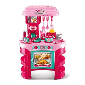 BABY MIX Dětská kuchyňka Little Chef Baby Mix růžová 32 ks Plast 69x45x26 cm