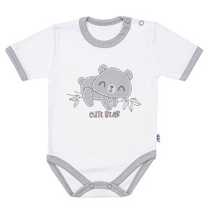 NEW BABY Kojenecké bavlněné body s krátkým rukávem Cute Bear 100% bavlna 68 (4-6m)