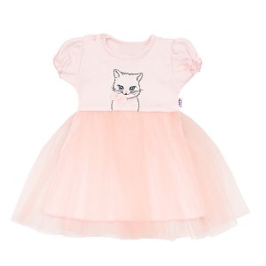 NEW BABY Kojenecké šatičky s tylovou sukýnkou Wonderful růžové Bavlna/Polyester 92 (18-24m)