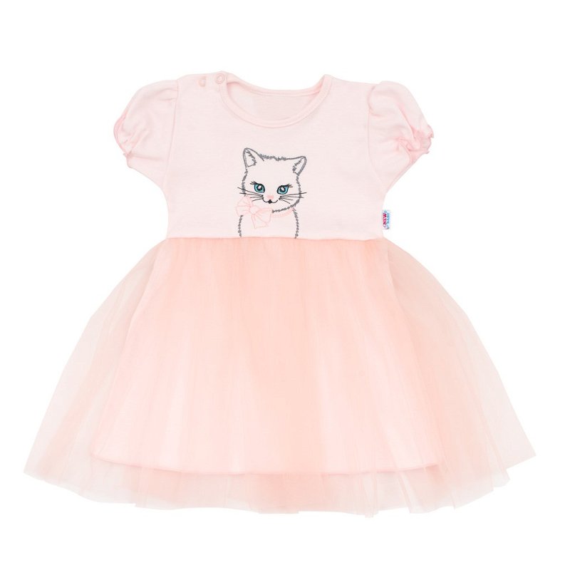 NEW BABY Kojenecké šatičky s tylovou sukýnkou Wonderful růžové Bavlna/Polyester 92 (18-24m)