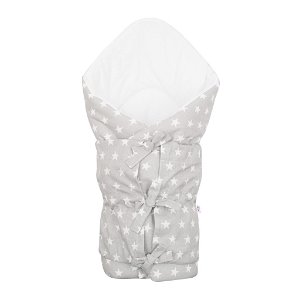 NEW BABY Klasická šněrovací zavinovačka Hvězdičky šedo-bílá Bavlna/Polyester 70x70 cm