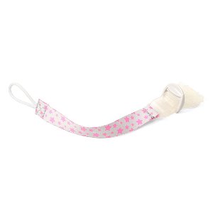 BABY ONO Pásek na dudlík s klipem růžový Bavlna/Plast 2x20 cm