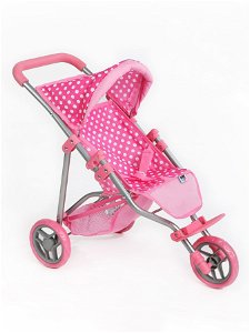 PLAYTO Sportovní kočárek pro panenky PlayTo Olivie světle růžový 53x32x57 cm