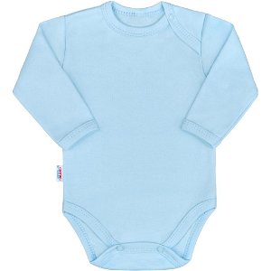 NEW BABY Kojenecké body s dlouhým rukávem Pastel modré 100% bavlna 56 (0-3m)