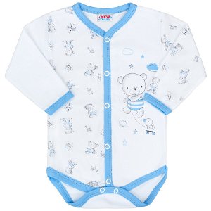 NEW BABY Kojenecké celorozepínací body New Baby Bears modré 62 100% bavlna 62 (3-6m)