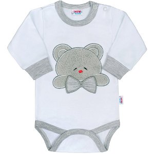 NEW BABY Luxusní kojenecké body s dlouhým rukávem New Baby Honey Bear s 3D aplikací 62 100% bavlna 62 (3-6m)