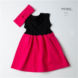 Tmavě růžové šaty s černou - 86