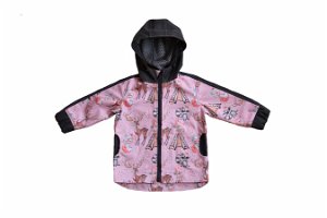 Softshellová bunda růžová s teepee a zvířátky jarní - 92