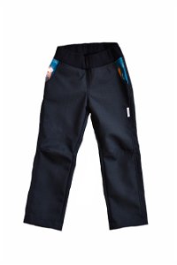 Černé softshellové kalhoty jarní SLIM - 140