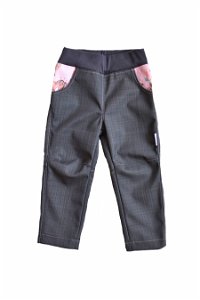 Šedé softshellové kalhoty jarní SLIM - 140