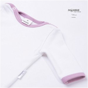 Body dlouhý rukáv bílé s růžovou vintage - 92