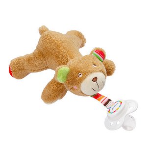 BABY FEHN Oskar hračka na dudlík medvídek
